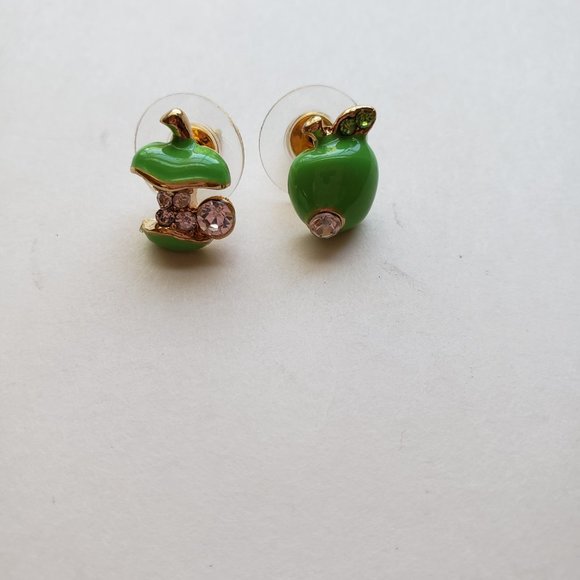 Betsey Johnson Green and Gold Earrings - Picture 3 of 3